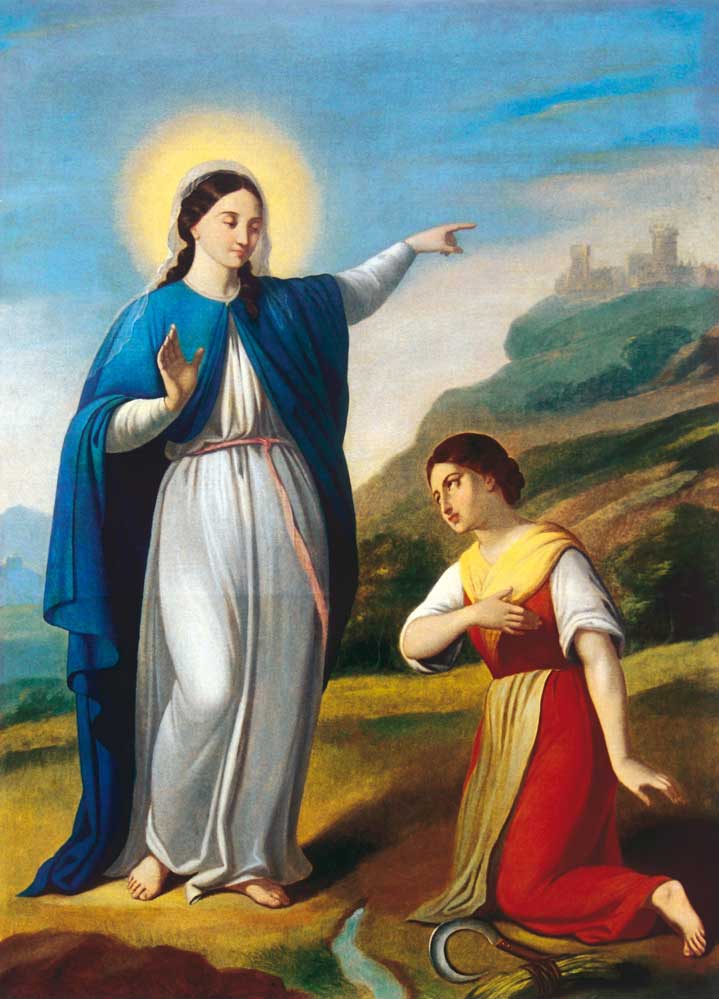 Santuario della Madonna di Caravaggio: Giuseppe De Lorenzi, Pala raffigurante l'apparizione della Madonna a Giovannetta.