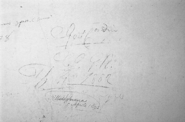 Santuario della Madonna di Caravaggio: le scritte murali ottocentesche.