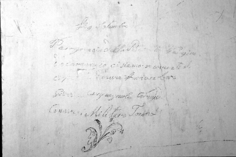 Santuario della Madonna di Caravaggio: le scritte murali ottocentesche.