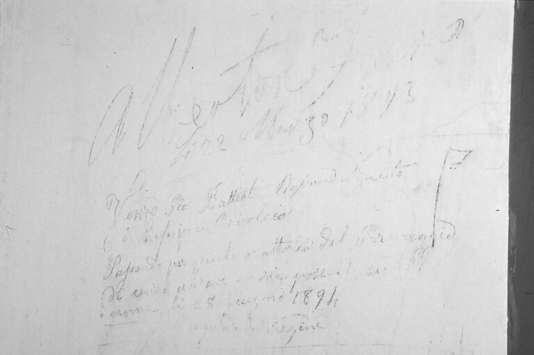 Santuario della Madonna di Caravaggio: le scritte murali ottocentesche.