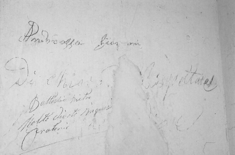 Santuario della Madonna di Caravaggio: le scritte murali ottocentesche.