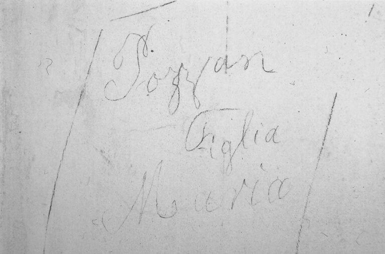 Santuario della Madonna di Caravaggio: le scritte murali ottocentesche.