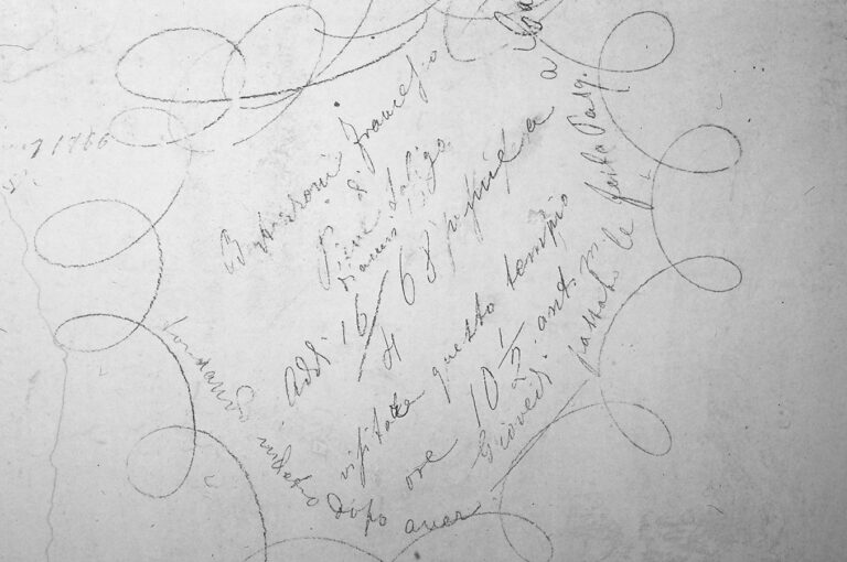 Santuario della Madonna di Caravaggio: le scritte murali ottocentesche.