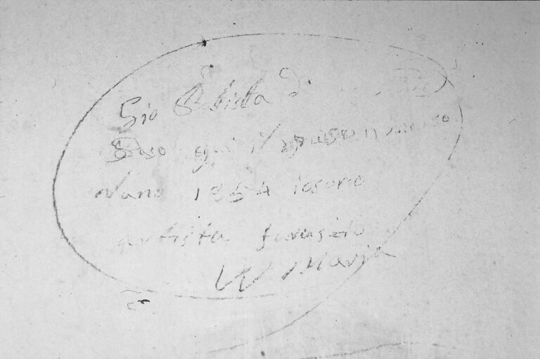 Santuario della Madonna di Caravaggio: le scritte murali ottocentesche.