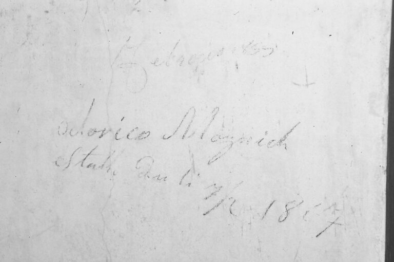 Santuario della Madonna di Caravaggio: le scritte murali ottocentesche.