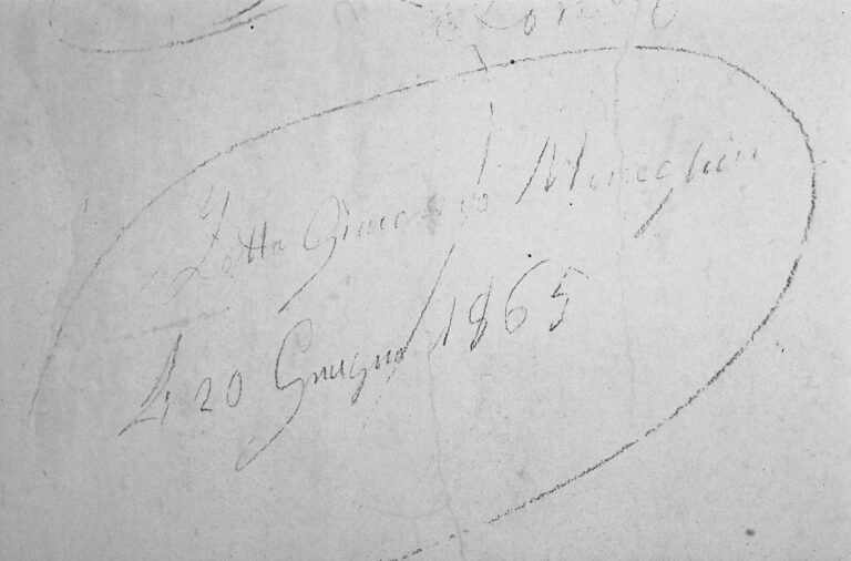 Santuario della Madonna di Caravaggio: le scritte murali ottocentesche.