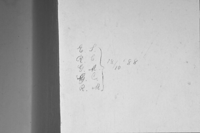 Santuario della Madonna di Caravaggio: le scritte murali ottocentesche.