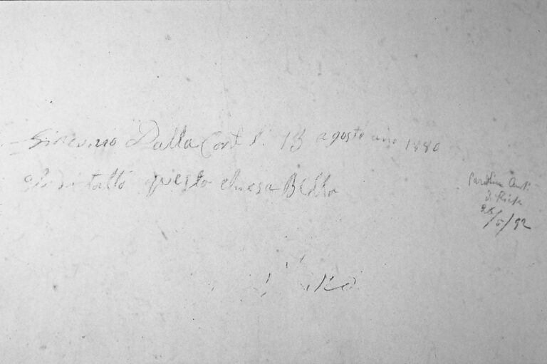 Santuario della Madonna di Caravaggio: le scritte murali ottocentesche.