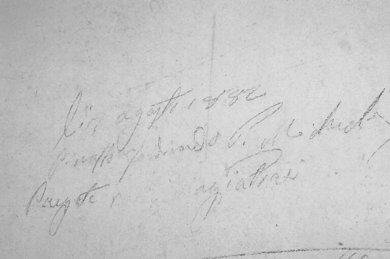 Santuario della Madonna di Caravaggio: le scritte murali ottocentesche.